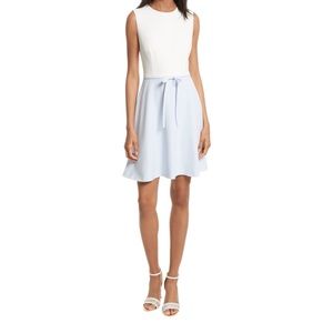 Ted Baker London White and Light Blue Dress